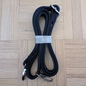Black Shoulder Strap For Purse With Clips Faux Leather Adjustable